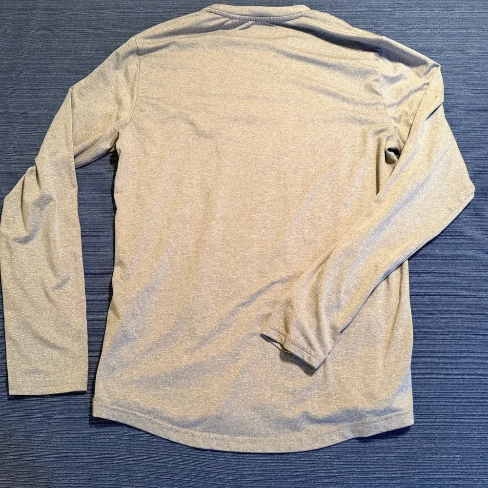 Right of Way Mens Ashton Long Sleeve Performance Shirt Dune Zipper Pocket Size S